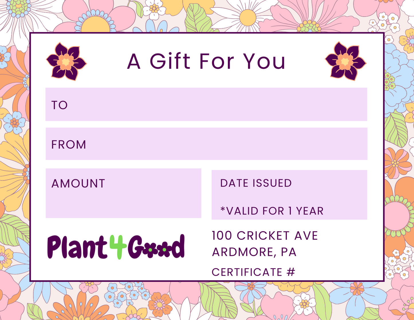Plant 4 Good Gift Certificate